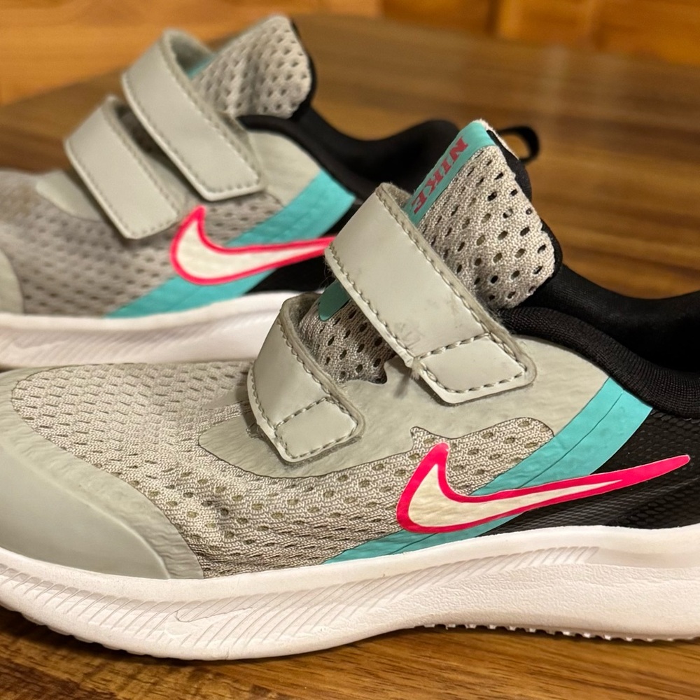 Nike Kids Sneakers - Gray, Pink, and Blue